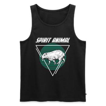 Capybara - Männer Premium Bio Tank Top - Schwarz - Vorne - AI Model Male 178 light (178cm)