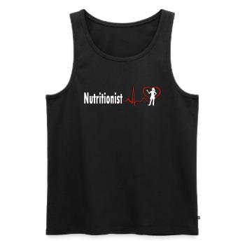 CONCEPTION DE BATTEMENT CARDIAQUE NUTRITIONNISTE INCROYABLE - Débardeur bio Premium Homme - noir - Devant - Michal (187cm)