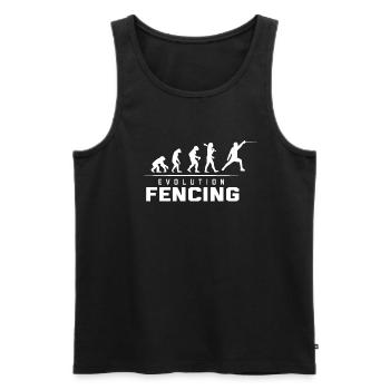 EVOLUTION OF FENCING - Männer Premium Bio Tank Top - Schwarz - Vorne - AI Model Male 178 light (178cm)
