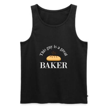 This guy is a great baker - bakery - Men's Premium Organic Tank Top - black - Front - Michal (187cm)