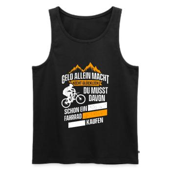 Geld Allein Macht Nicht Glücklich Fahrrad - Männer Premium Bio Tank Top - Schwarz - Vorne - AI Model Male 178 light (178cm)