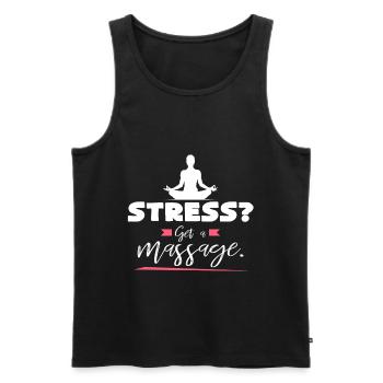 Stress Massage Time Out - Men's Premium Organic Tank Top - black - Front - Michal (187cm)