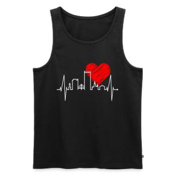 Bonn Skyline Herzschlag Bonner Ich Liebe Mein Bonn - Männer Premium Bio Tank Top - Schwarz - Vorne - AI Model Male 178 light (178cm)