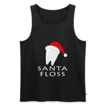 Santa Floss Tooth Christmas Logo - Men's Premium Organic Tank Top - black - Front - Michal (187cm)