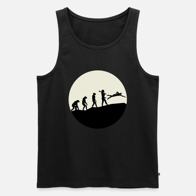 Swimmers Evolution Moon - Männer Premium Bio Tank Top - Schwarz