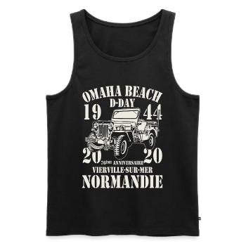 Omaha Beach D-Day 1944-2020 76th Anniversary - Men's Premium Organic Tank Top - black - Front - AI Model Male 178 light (178cm)