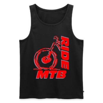 Roulez en VTT, roulez plus en VTT - Débardeur bio Premium Homme - noir - Devant - AI Model Male 178 light (178cm)