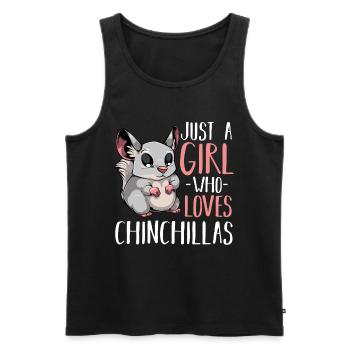 Chinchilla Liebhaberin Shirt - Männer Premium Bio Tank Top - Schwarz - Vorne - Michal (187cm)