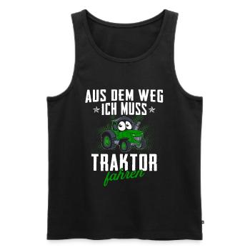 Traktor Fahren Traktoren - Männer Premium Bio Tank Top - Schwarz - Vorne - Michal (187cm)