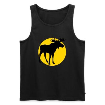 moose and moon - Männer Premium Bio Tank Top - Schwarz - Vorne - AI Model Male 178 light (178cm)