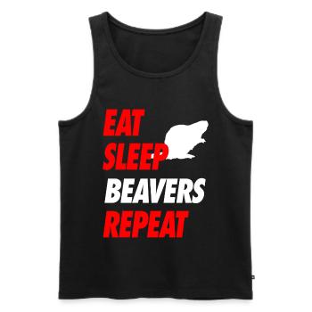 EAT SLEEP BEAVERS REPEAT T Shirt - Männer Premium Bio Tank Top - Schwarz - Vorne - AI Model Male 178 light (178cm)