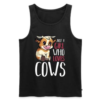 Kuhliebhaberin Motiv Mädchen - Männer Premium Bio Tank Top - Schwarz - Vorne - Michal (187cm)