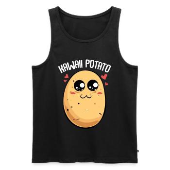 Cœurs de Patate Kawaii - Débardeur bio Premium Homme - noir - Devant - Michal (187cm)