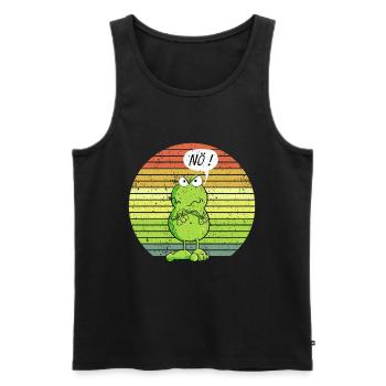 Nö Frosch - Nein - Nö - Einfach Nö - Männer Premium Bio Tank Top - Schwarz - Vorne - AI Model Male 178 light (178cm)