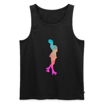 Abstrakter Eis- und Rollschuh-Design - Men's Premium Organic Tank Top - black - Front - AI Model Male 178 light (178cm)
