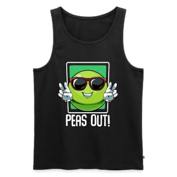 Limette Peace Out Cartoon - Männer Premium Bio Tank Top - Schwarz - Vorne - Michal (187cm)