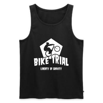 Freedom of Gravity with Bike Bike Trial - Men's Premium Organic Tank Top - black - Front - Michal (187cm)