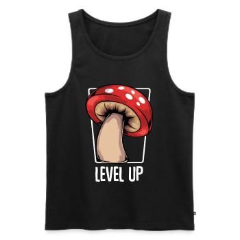 Conception de champignons de niveau supérieur - Débardeur bio Premium Homme - noir - Devant - Michal (187cm)