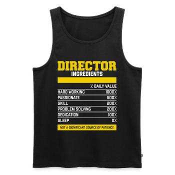 T-Shirt Ingrédients Fantaisie Directeur - Débardeur bio Premium Homme - noir - Devant - AI Model Male 178 light (178cm)