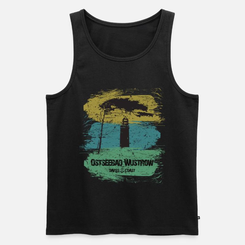 Wustrow Ostsee - DarssCoast - Halbinsel Darss - Männer Premium Bio Tank Top - Schwarz