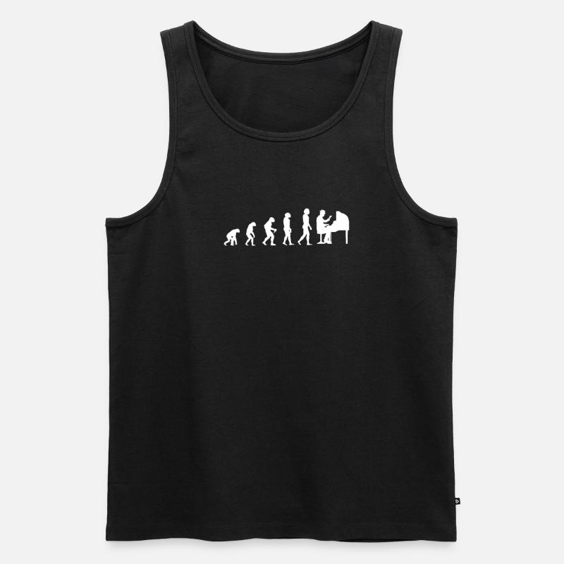 EVOLUTION OF PIANISTS - Männer Premium Bio Tank Top - Schwarz