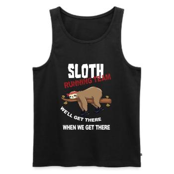 Lustiger Sloth Laufteam Design - Männer Premium Bio Tank Top - Schwarz - Vorne - AI Model Male 178 light (178cm)