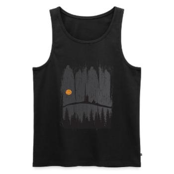 Harz Style - Brocken Forest Hiking Gift - Men's Premium Organic Tank Top - black - Front - AI Model Male 178 light (178cm)