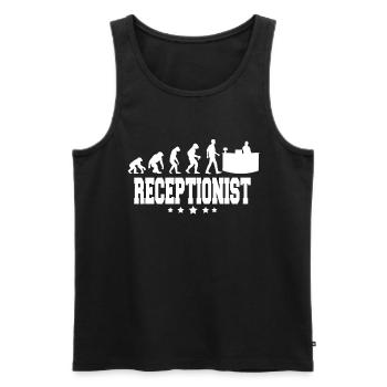 evolution of receptionist - Men's Premium Organic Tank Top - black - Front - AI Model Male 178 light (178cm)