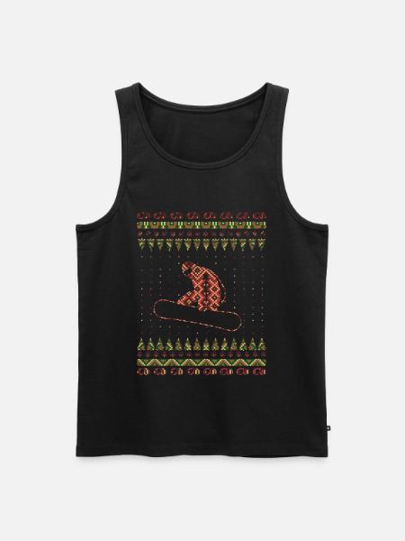 Snowboarder snowboard winter christmas - Men's Premium Organic Tank Top - black