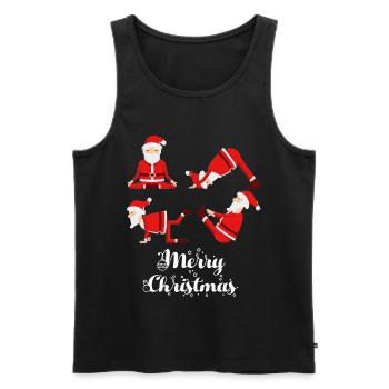 Yoga Christmas Fitness - Men's Premium Organic Tank Top - black - Front - Michal (187cm)