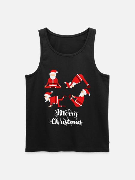 Yoga Christmas Fitness - Men's Premium Organic Tank Top - black
