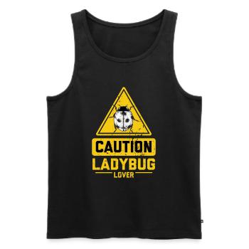 CAUTION Ladybug Lover - Männer Premium Bio Tank Top - Schwarz - Vorne - AI Model Male 178 light (178cm)
