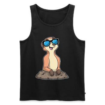 Erdmännchen Sonnenbrille - Männer Premium Bio Tank Top - Schwarz - Vorne - Michal (187cm)