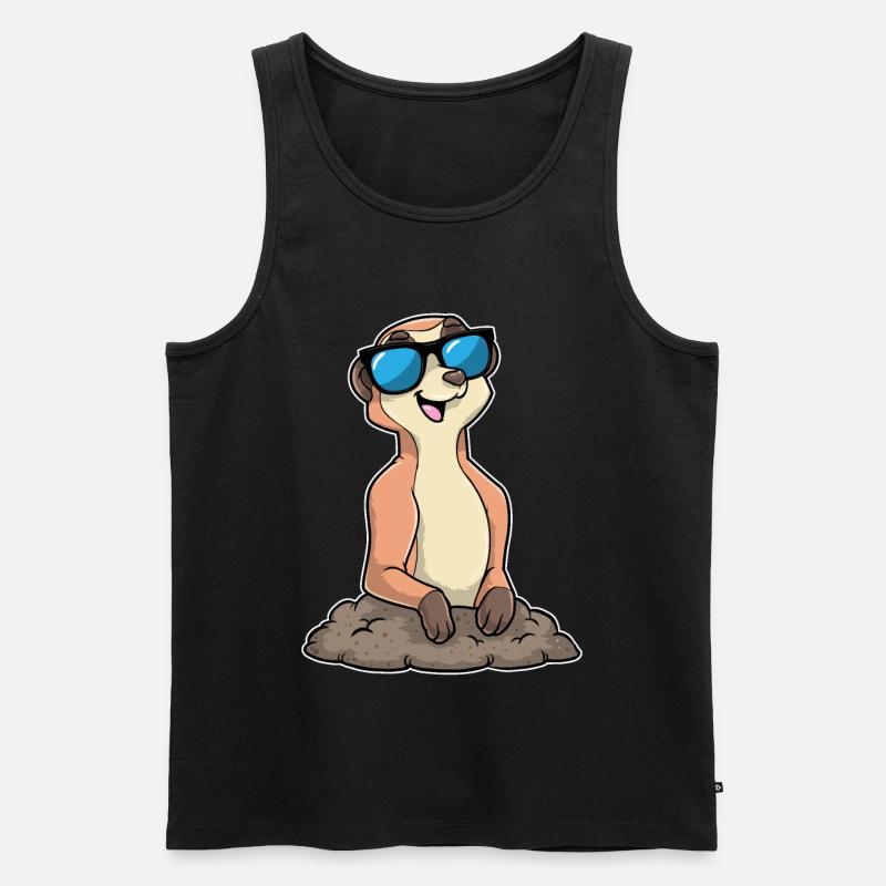 Erdmännchen Sonnenbrille - Männer Premium Bio Tank Top - Schwarz