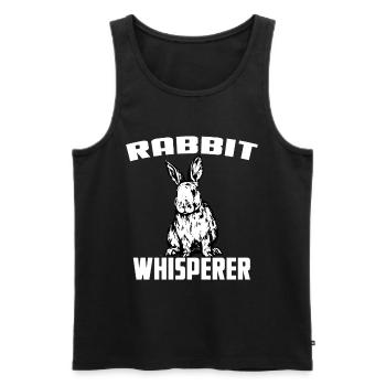 Rabbit Whisperer - Men's Premium Organic Tank Top - black - Front - AI Model Male 178 light (178cm)