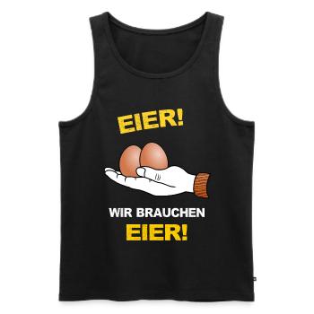 Eier, Klöten, Chochones, Hühnerei, Hoden, Sack - Männer Premium Bio Tank Top - Schwarz - Vorne - Michal (187cm)