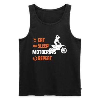 EAT SLEEP MOTOCROSS - Cross Tee Shirt - Men's Premium Organic Tank Top - black - Front - AI Model Male 178 light (178cm)