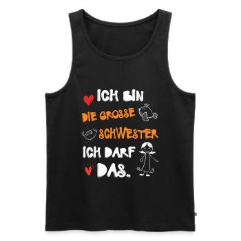 Ich bin die Große Schwester Familie Tochter - Männer Premium Bio Tank Top - Schwarz - Vorne - Michal (187cm)