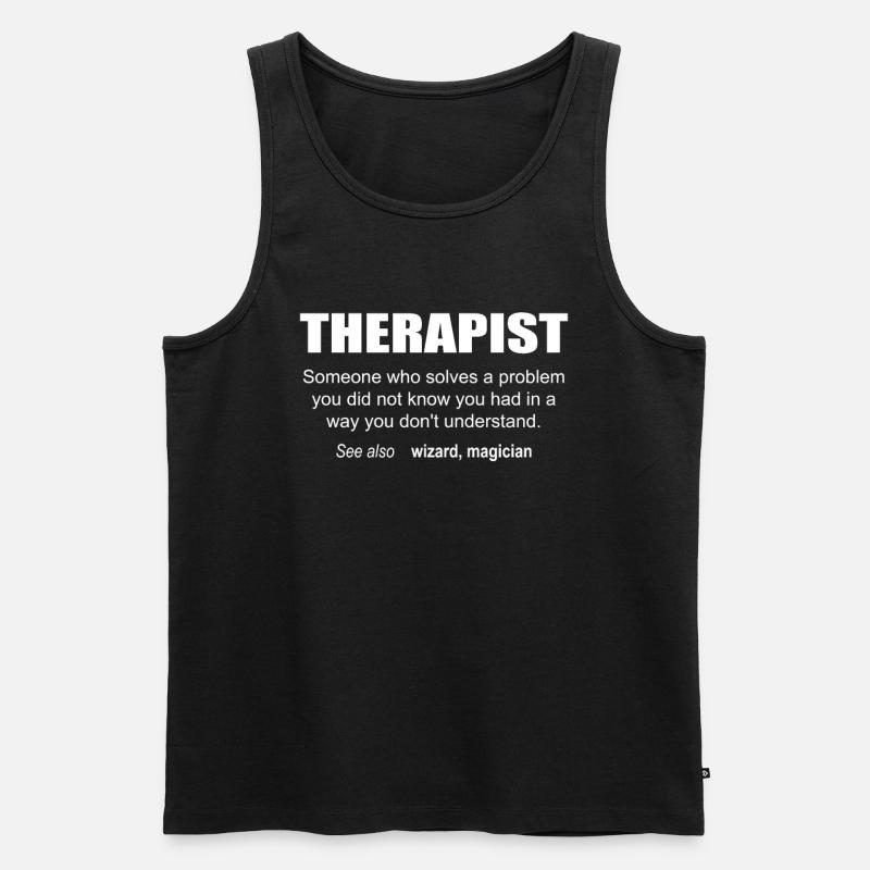 Therapist Description - Männer Premium Bio Tank Top - Schwarz