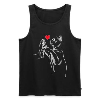 Stubentiger Cat Cat Cats Meow Cat Love - Men's Premium Organic Tank Top - black - Front - AI Model Male 178 light (178cm)