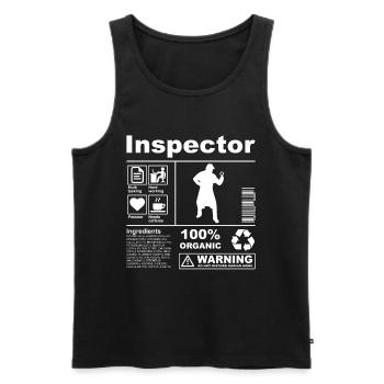 Inspector Product Description - Männer Premium Bio Tank Top - Schwarz - Vorne - AI Model Male 178 light (178cm)