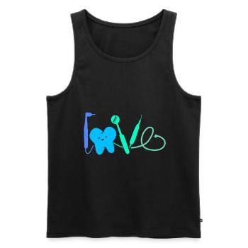 Zahnärztin Liebe - Männer Premium Bio Tank Top - Schwarz - Vorne - Michal (187cm)