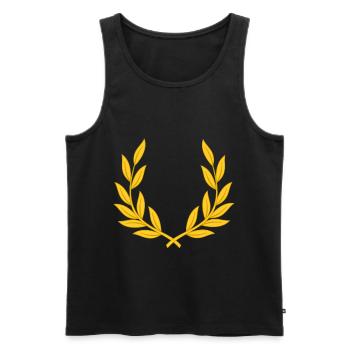 Laurel Wreath Victory Win Sport Golden Victory Victoires - Débardeur bio Premium Homme - noir - Devant - AI Model Male 178 light (178cm)