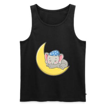 Elephant Moon - Men's Premium Organic Tank Top - black - Front - Michal (187cm)