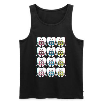 Zahnspange Zahnarzt Zahnärztin - Männer Premium Bio Tank Top - Schwarz - Vorne - AI Model Male 178 light (178cm)