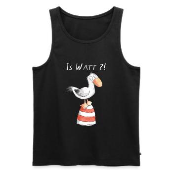 Is Watt Möwe I Nordsee Urlaub Geschenk - Männer Premium Bio Tank Top - Schwarz - Vorne - Michal (187cm)
