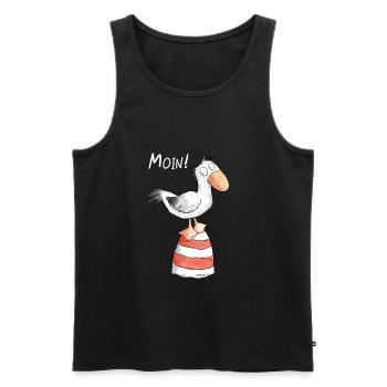 Moin Möwe I Nordsee Urlaub Geschenk - Männer Premium Bio Tank Top - Schwarz - Vorne - AI Model Male 178 light (178cm)