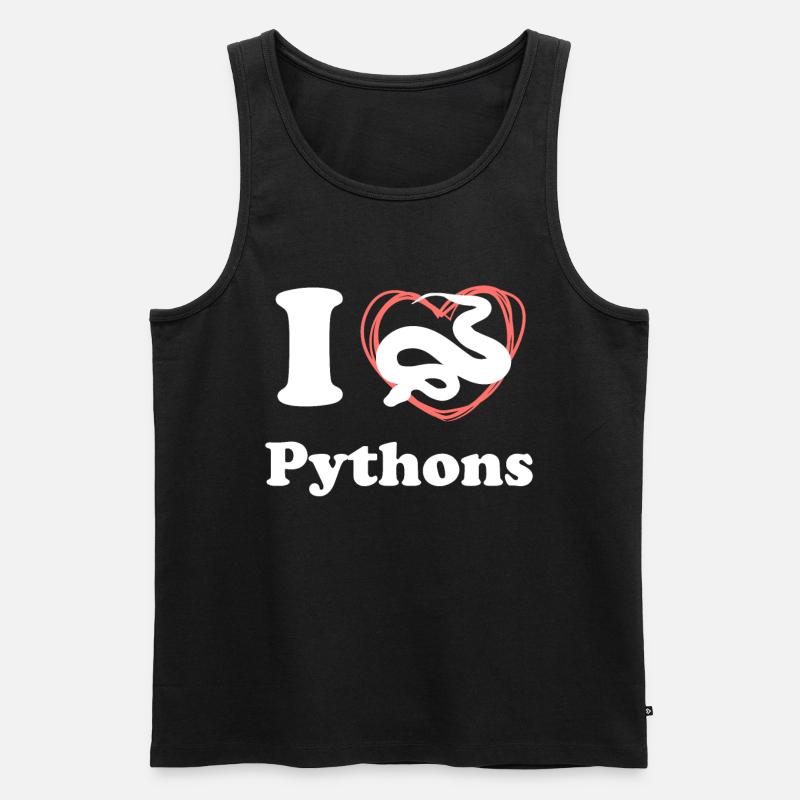 I Love Pythons - Männer Premium Bio Tank Top - Schwarz