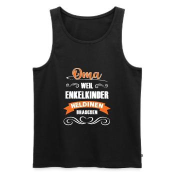 Oma Wächst Enkelkinder Heldinnen - Männer Premium Bio Tank Top - Schwarz - Vorne - Michal (187cm)