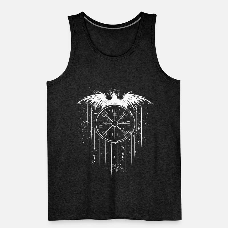 Vegvisir Runic Compass - Eagle Celts Vikings Débardeur bio Premium Homme